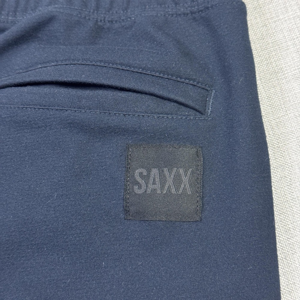 SAXX Roastmaster Tech Jogger Pants Mens L Blue Elastic Waist Drawstring Pockets - Picture 10 of 10
